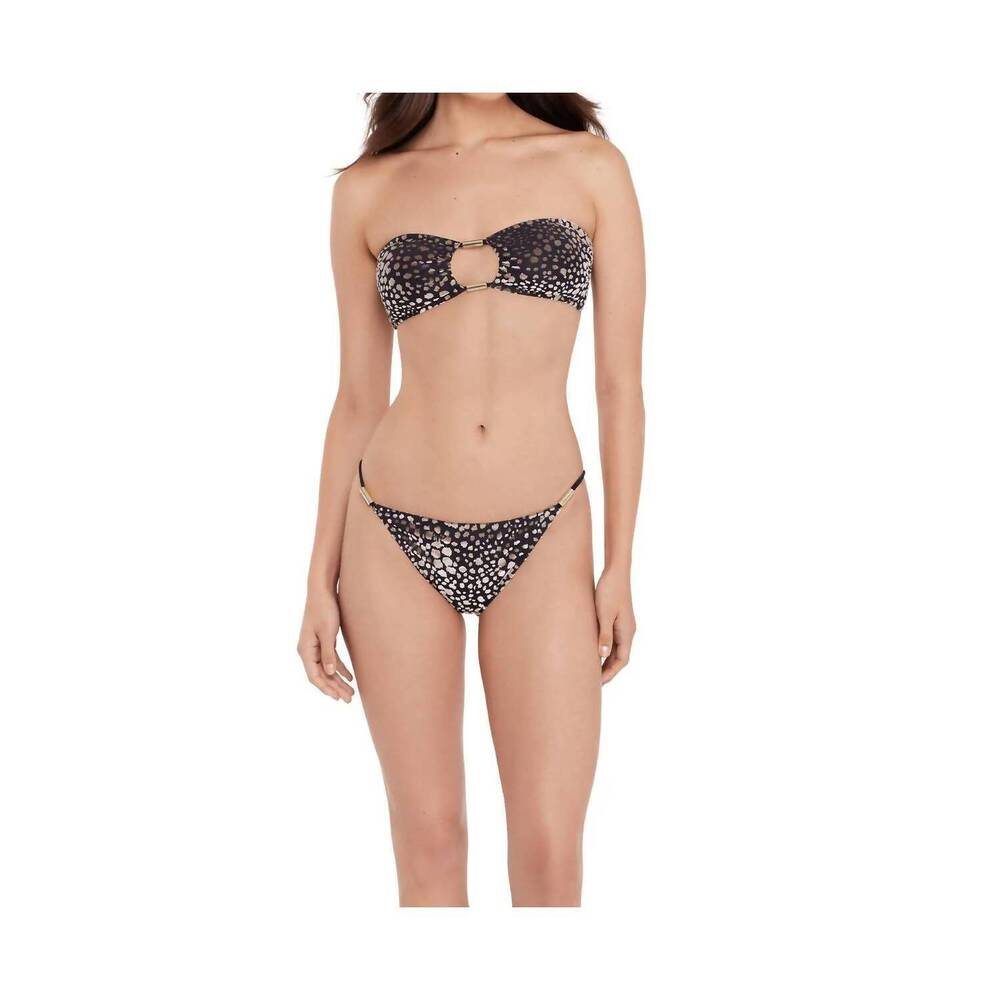 NEW STEVE MADDEN cutout bandeau beads bikini top in taupe